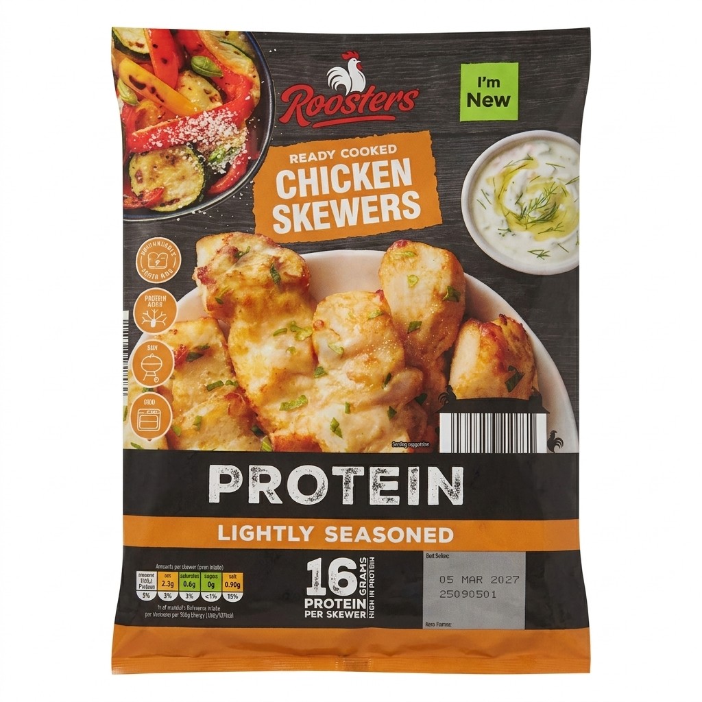 Roosters Protein Chicken Skewers 340g
