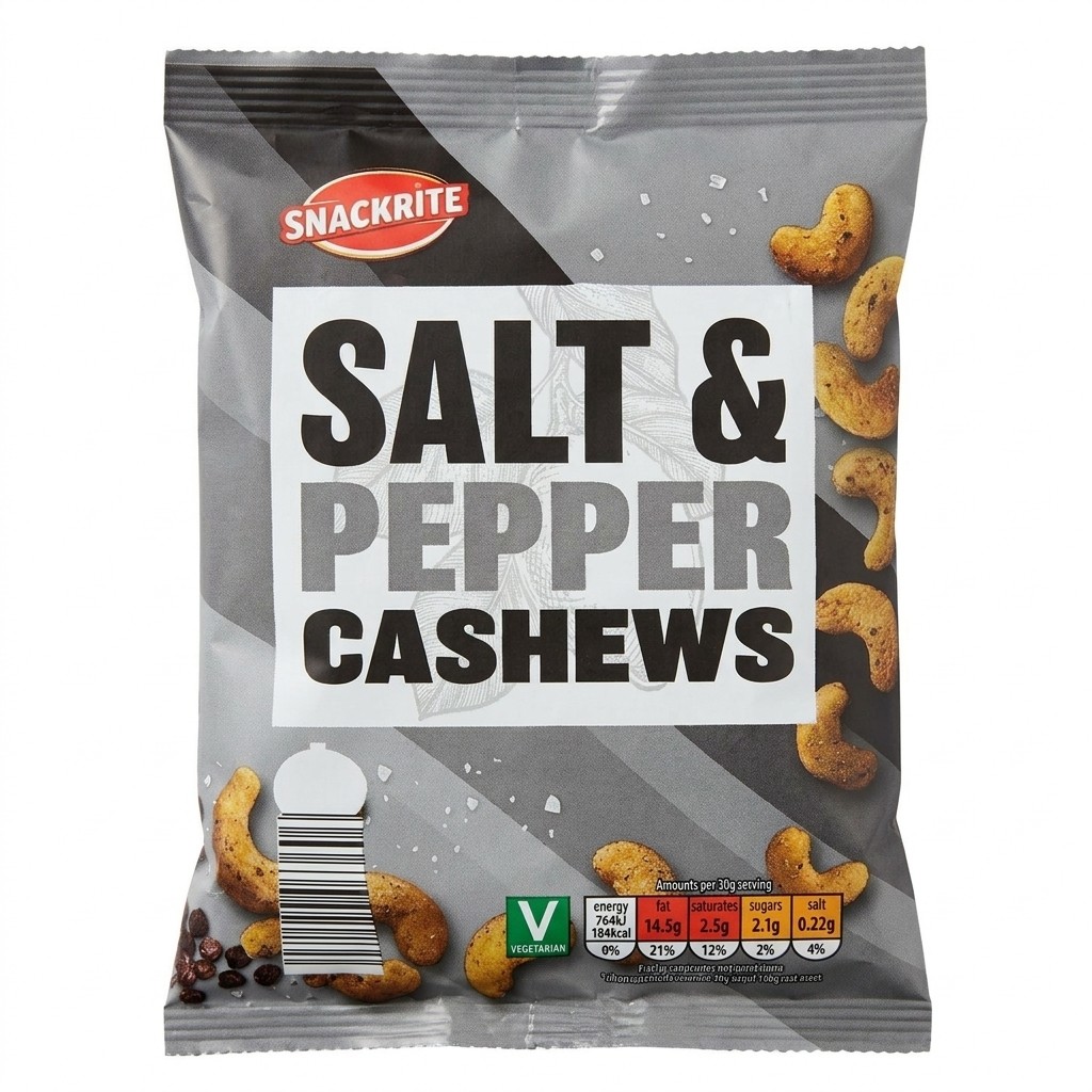 Snackrite Salt & Pepper Cashews 150g