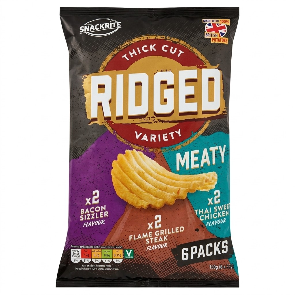 Snackrite Ridged Variety Meaty Thick Cut 150g