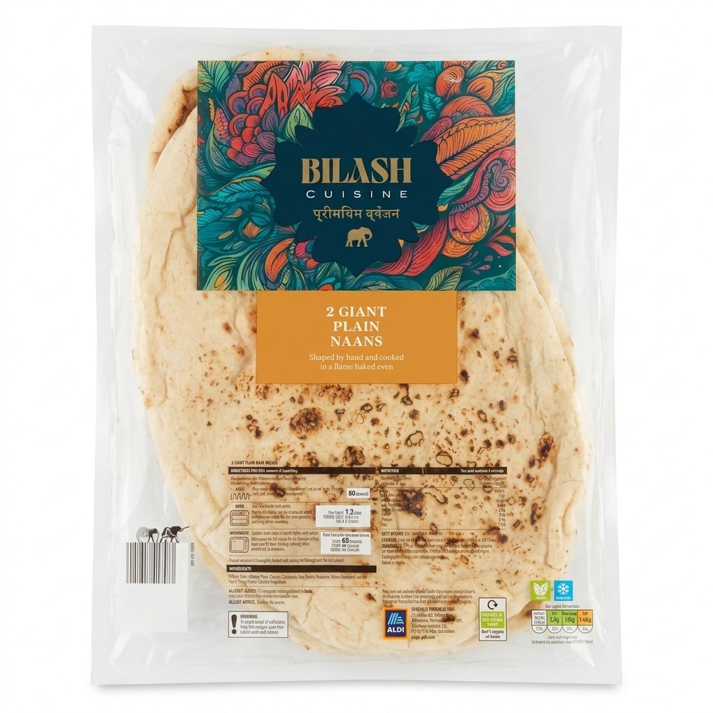 Bilash Cuisine 2 Giant Plain Naans