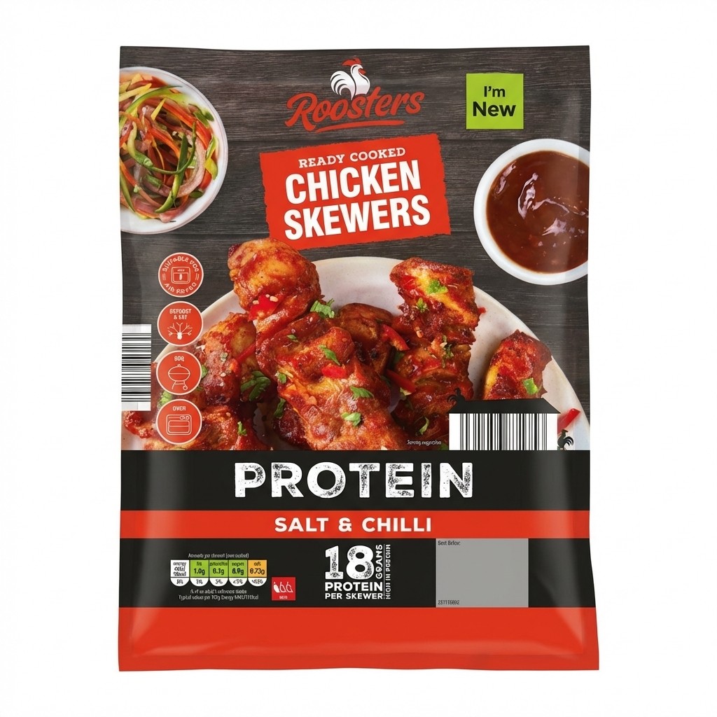 Roosters Chicken Skewers Salt & Chilli 340g