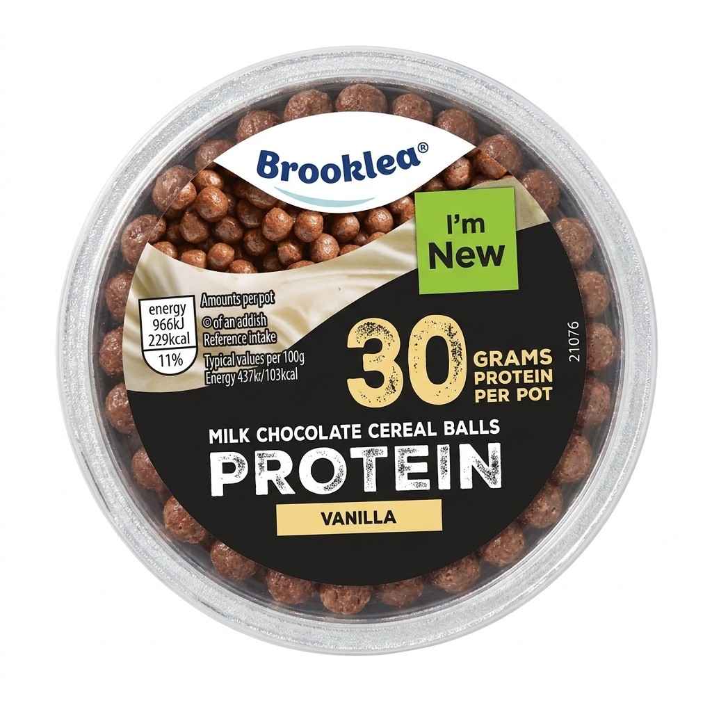 Brooklea Milk Chocolate Cereal Balls Protein Vanilla 221g