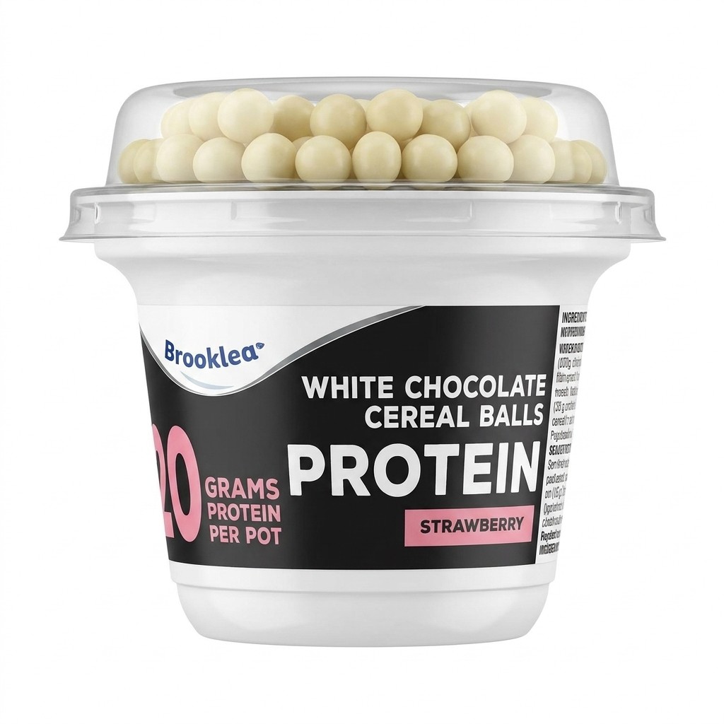 Brooklea White Chocolate Cereal Balls Protein Strawberry 221g