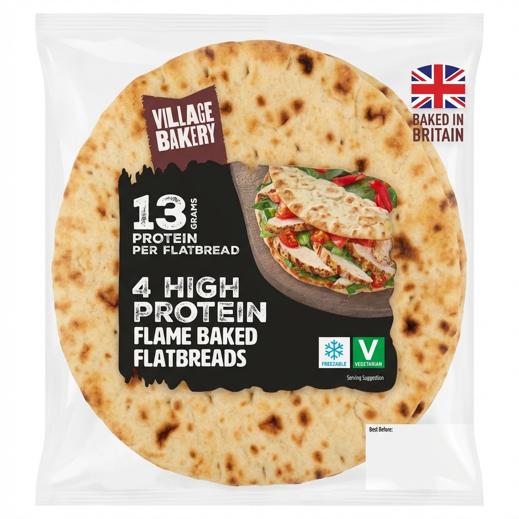 Village Bakery High Protein Flame Baked Flatbreads 320g