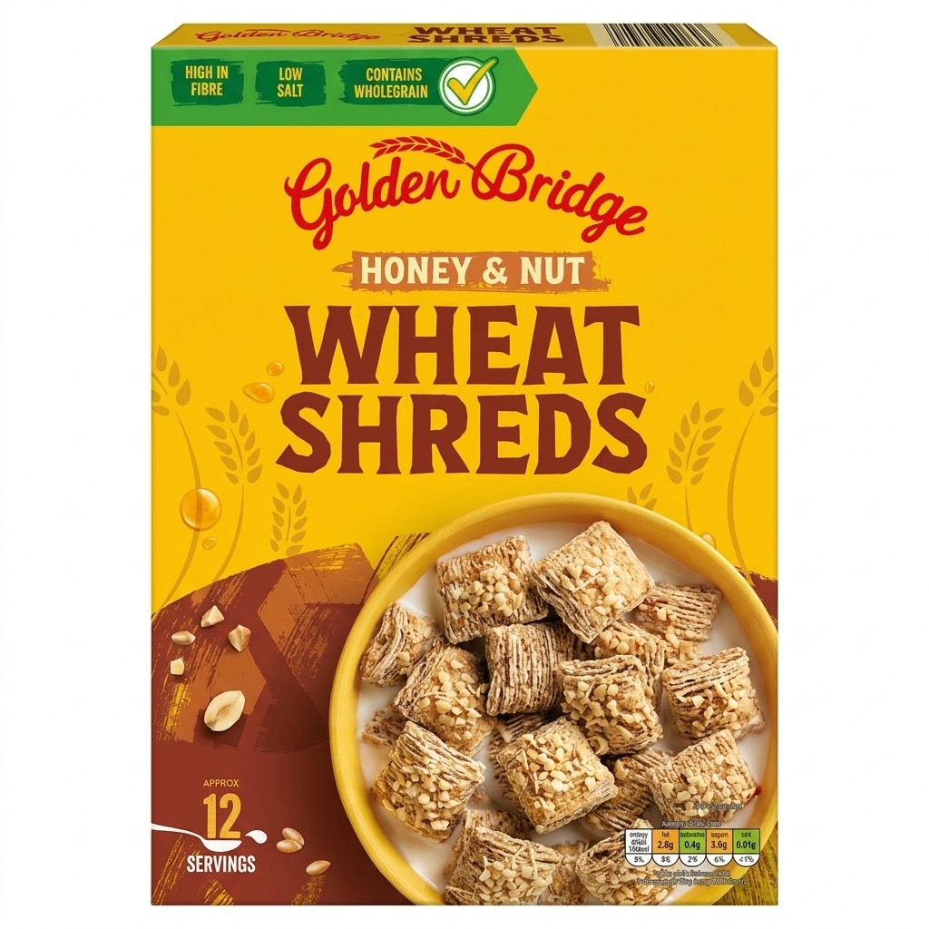 Golden Bridge Honey & Nut Wheat Shreds 500g