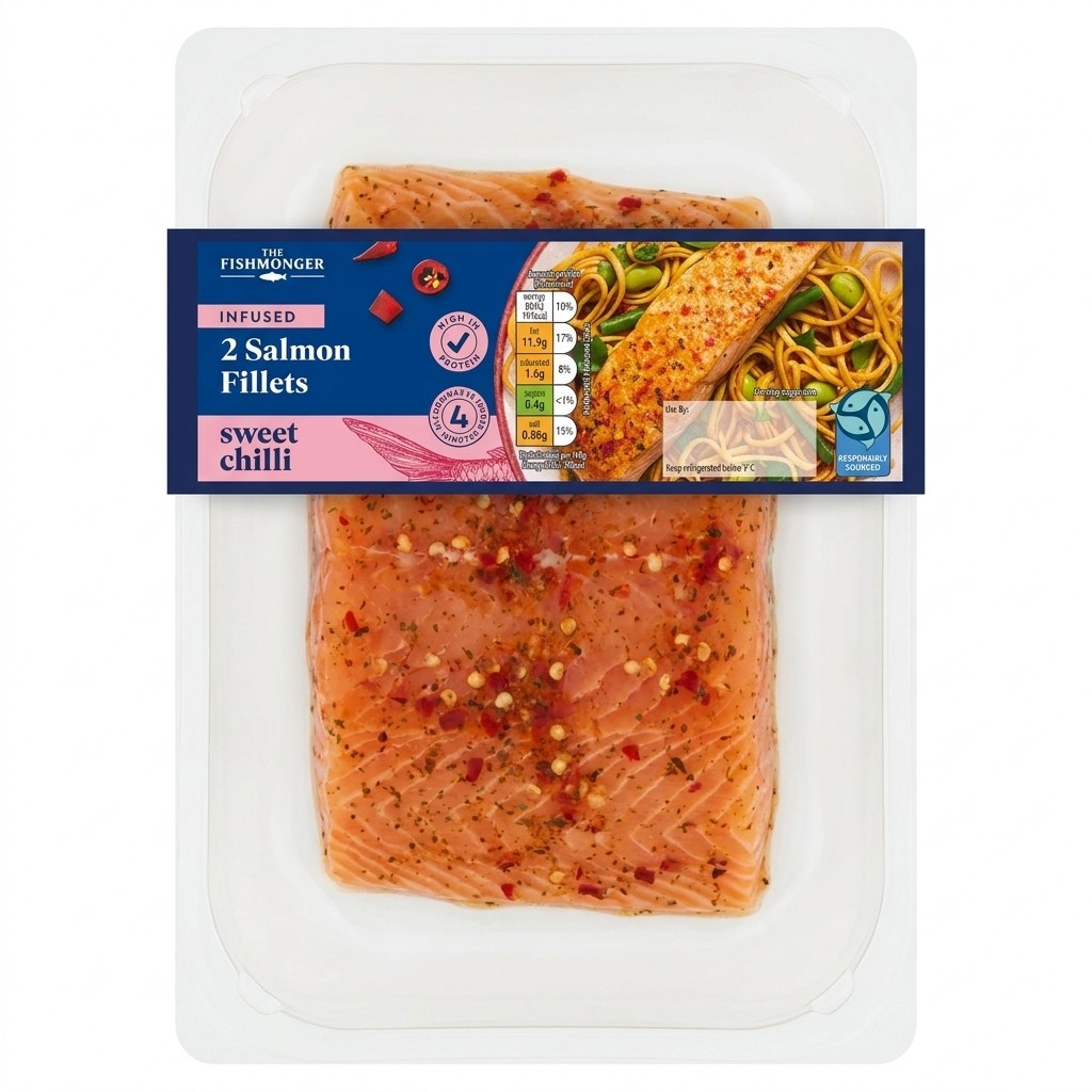 The Fishmonger Infused 2 Salmon Fillets Sweet Chilli 220g