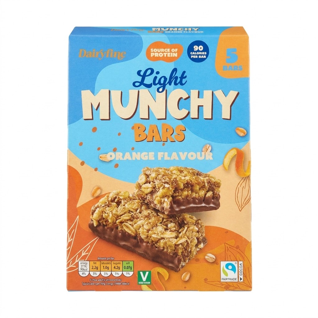 Dairyfine Light Munchy Bars Orange Flavour 130g