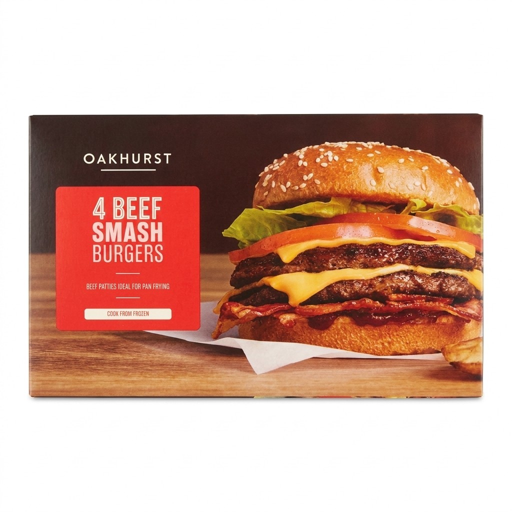 Oakhurst 4 Beef Smash Burgers 340g