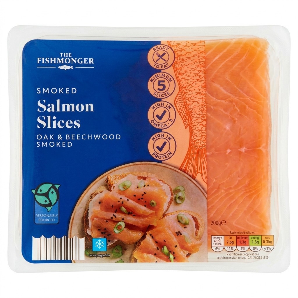 The Fishmonger Smoked Salmon Slices 200g