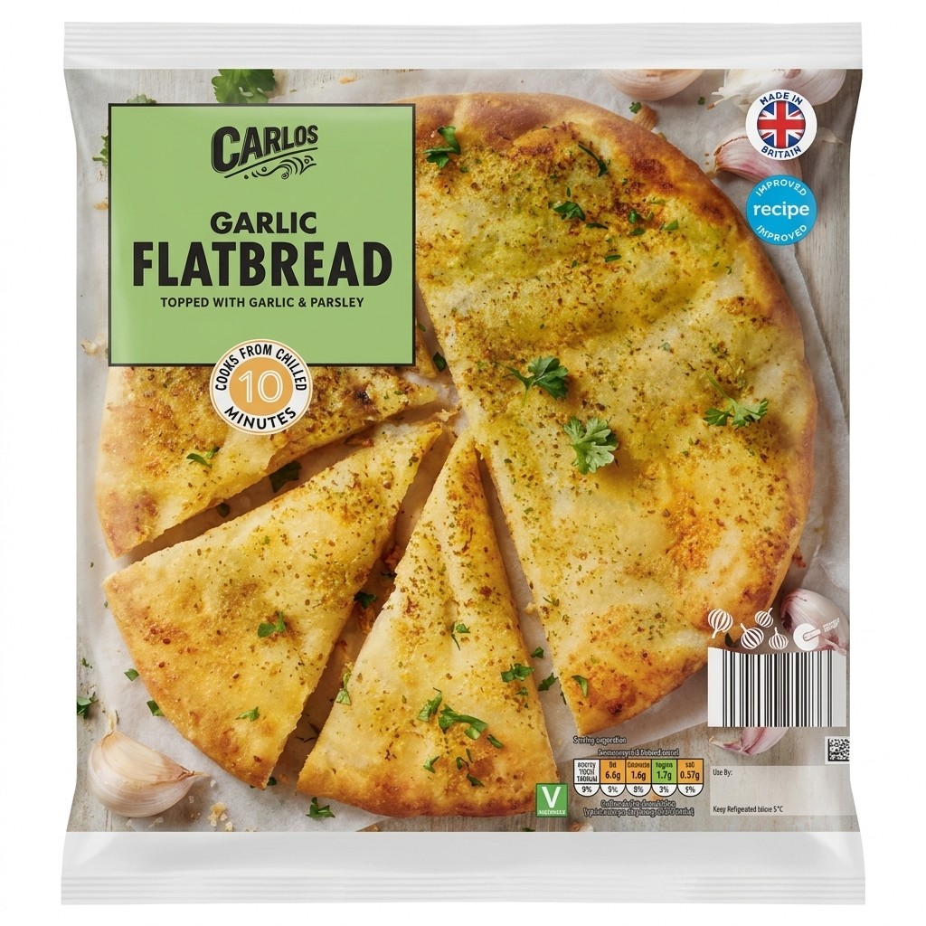 Carlos Garlic Flatbread 250g
