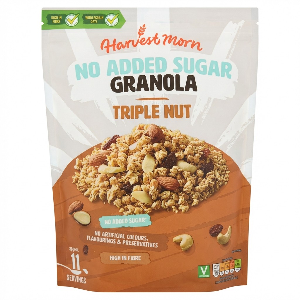Harvest Morn No Added Sugar Granola Triple Nut 500g