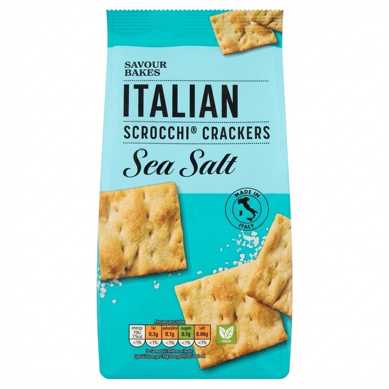 Savour Bakes Italian Scrocchi Crackers Sea Salt 150g