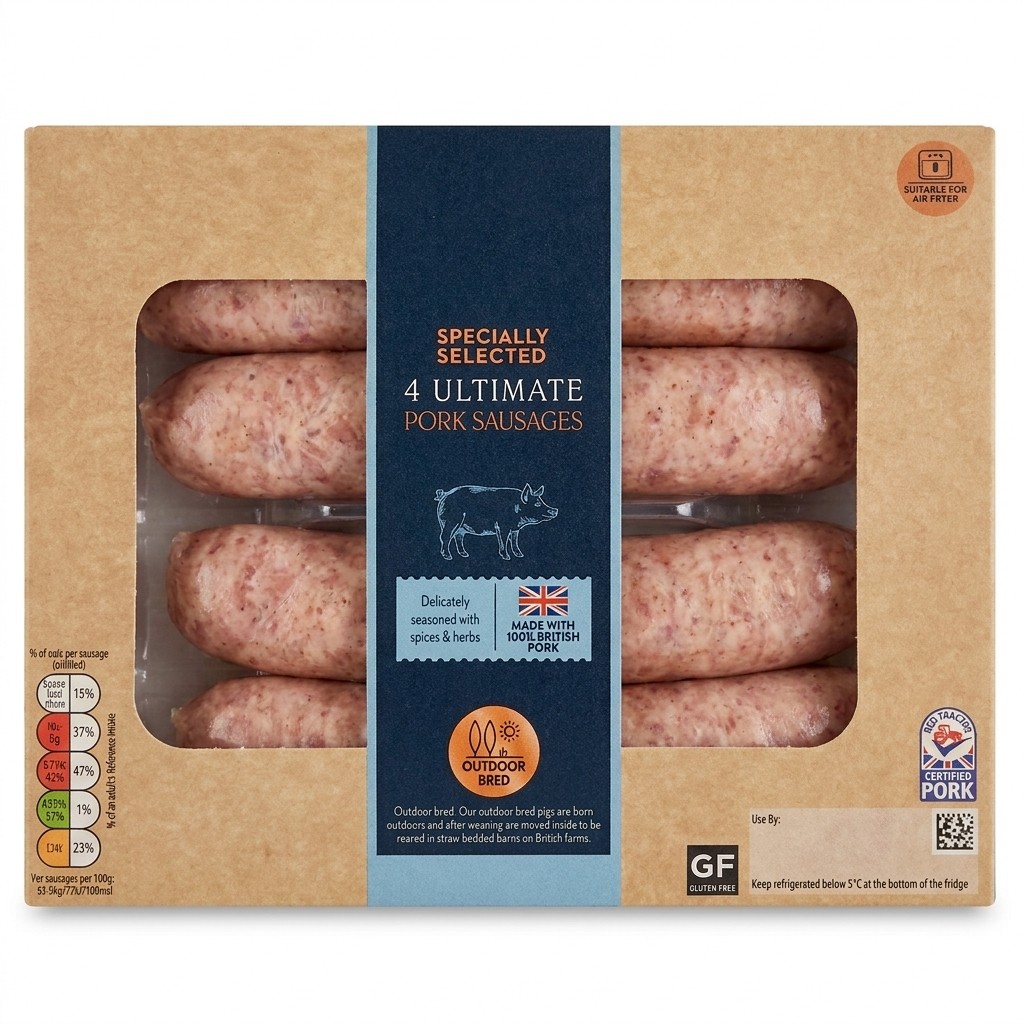 Specially Selected 4 Ultimate Pork Sausages 454g