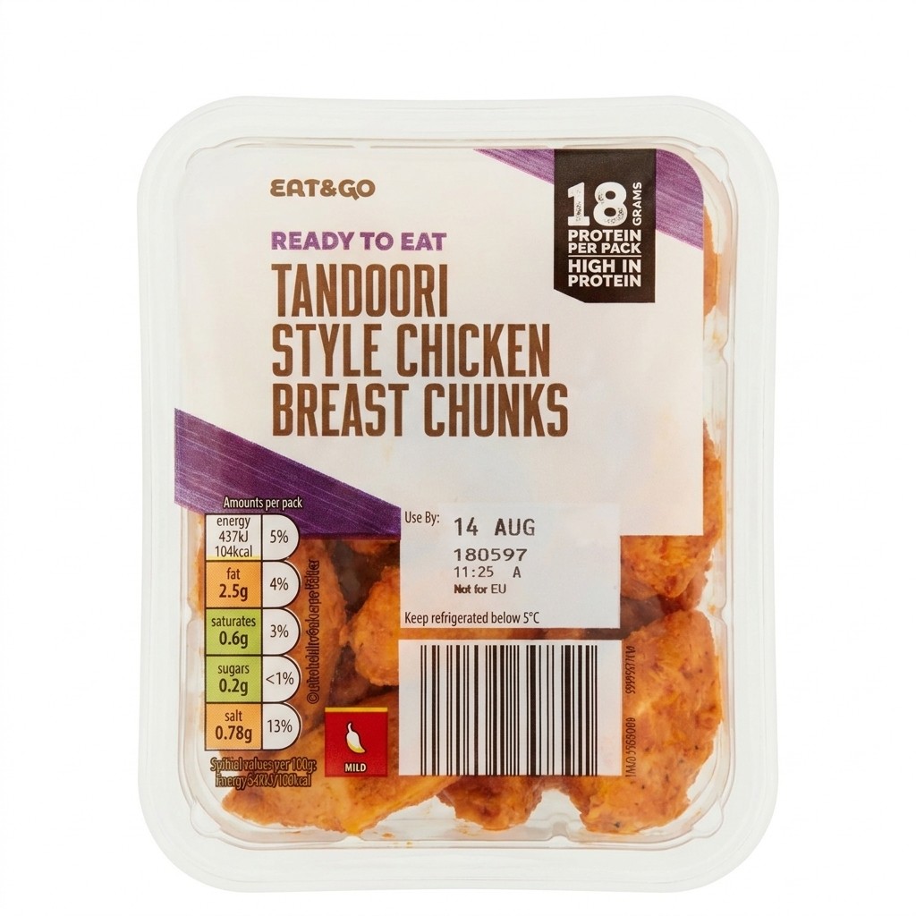 Eat&Go Tandoori Style Chicken Breast Chunks 80g