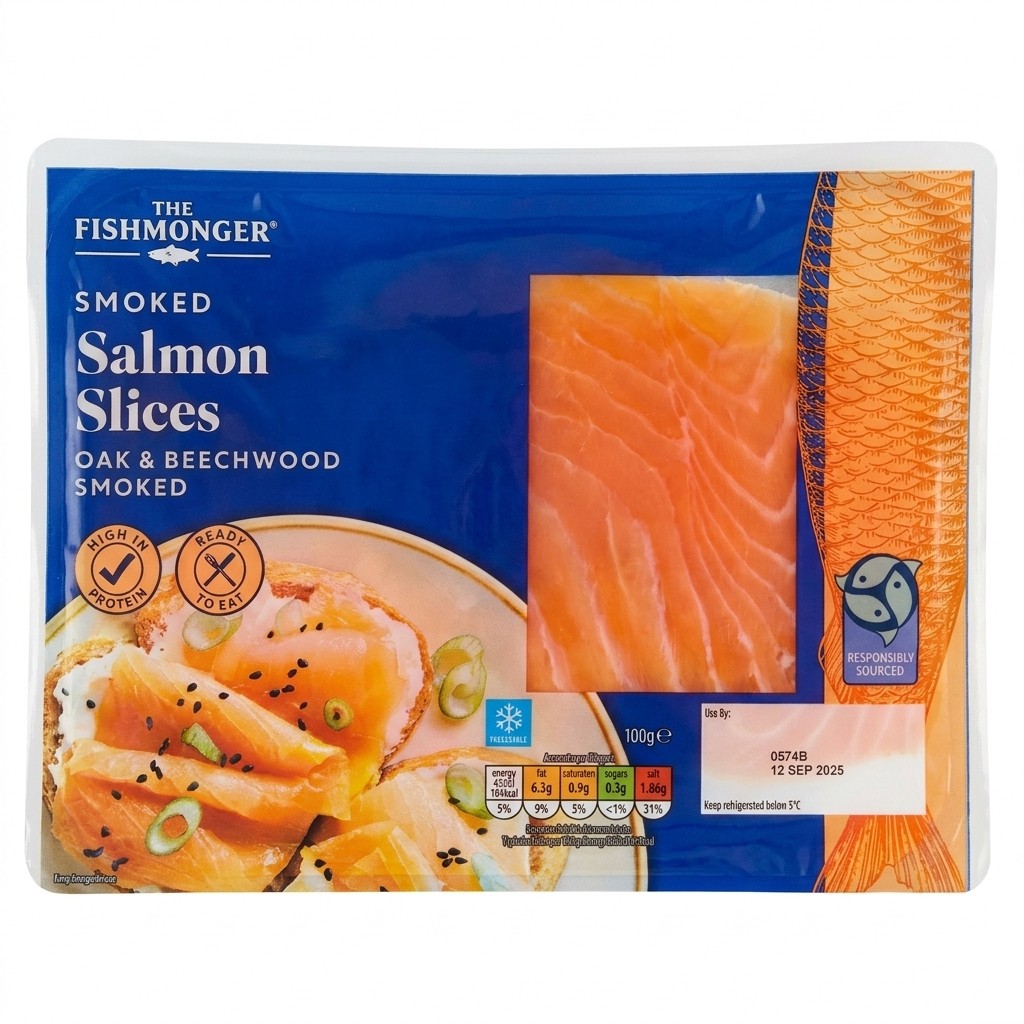 The Fishmonger Smoked Salmon Slices 100g