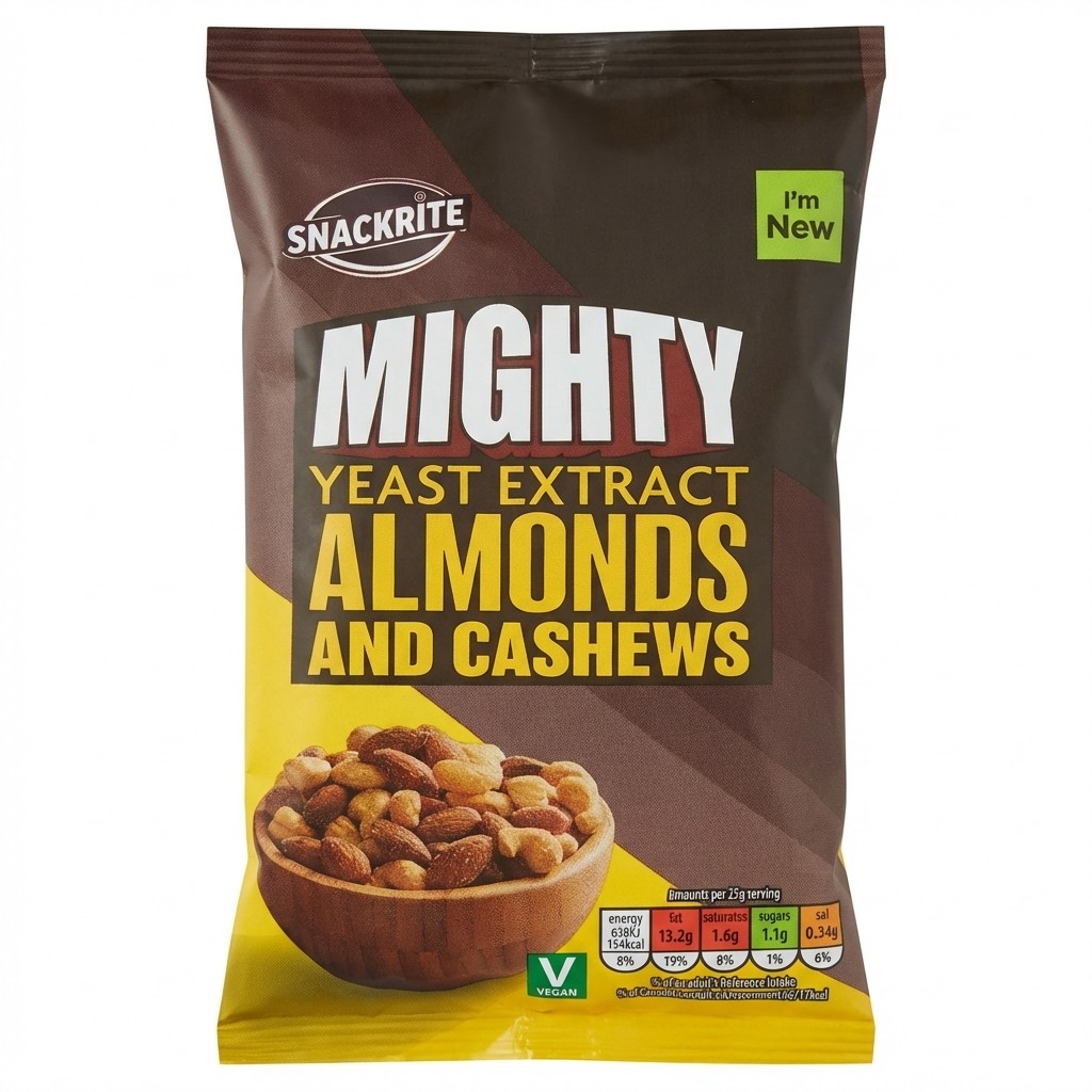 Snackrite Mighty Yeast Extract Almonds and Cashews 150g