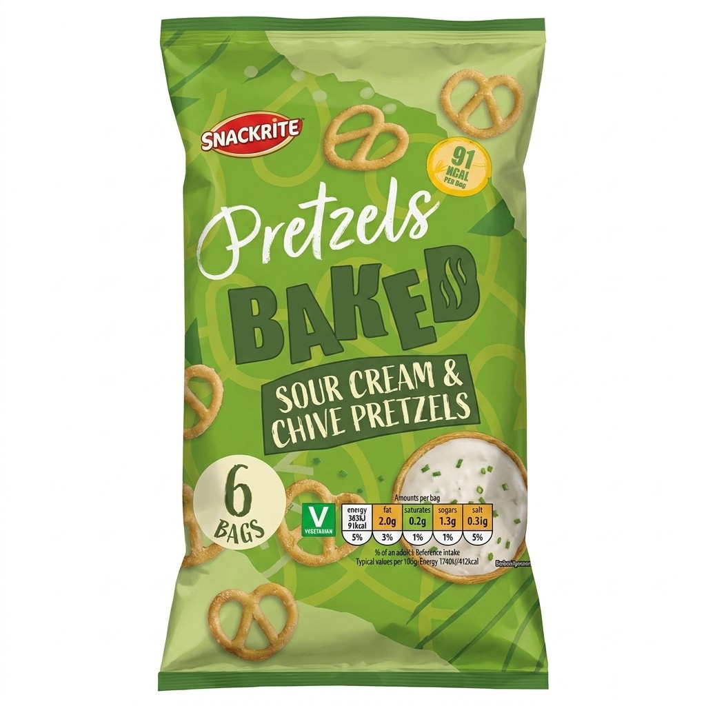 Snackrite Pretzels Baked Sour Cream & Chive 132g