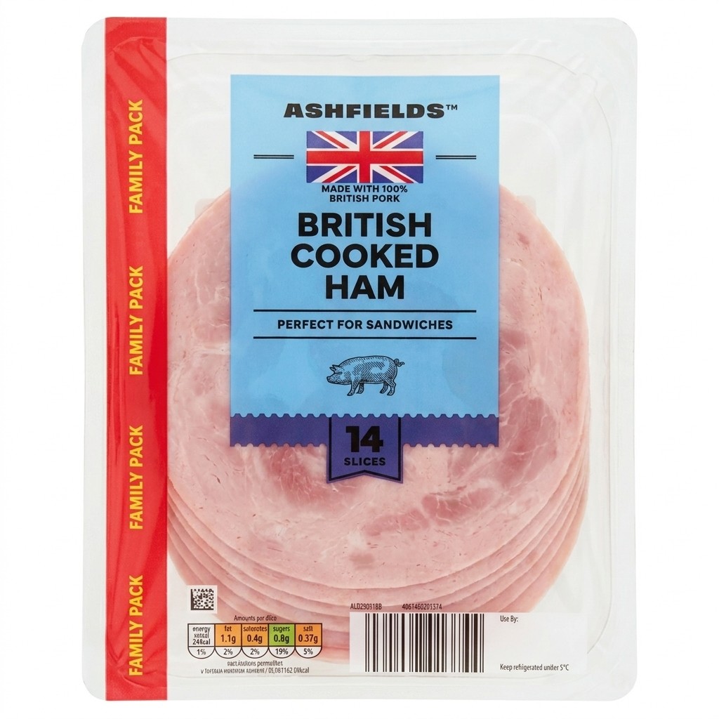 Ashfields British Cooked Ham 300g
