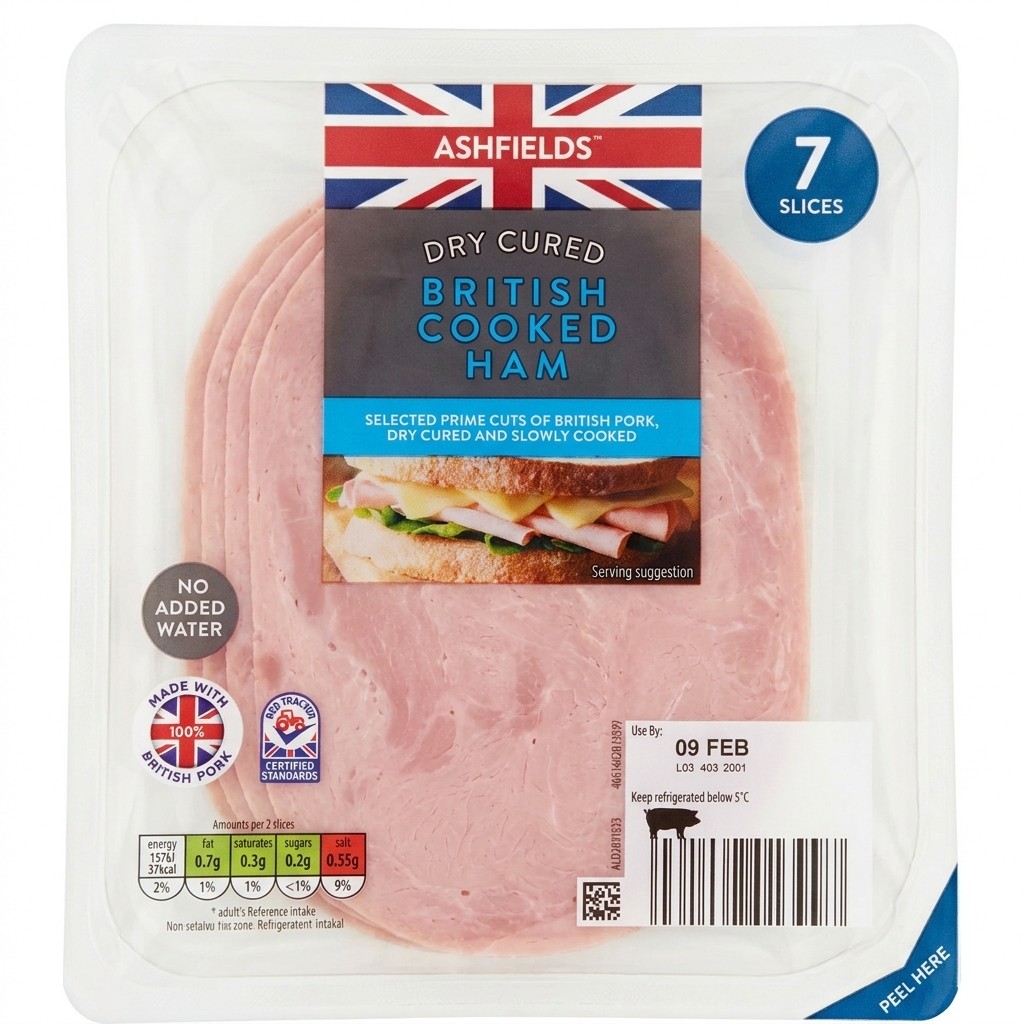 Ashfields British Cooked Ham 120g