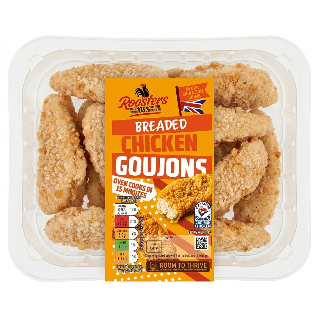 Roosters Breaded Chicken Goujons 540g