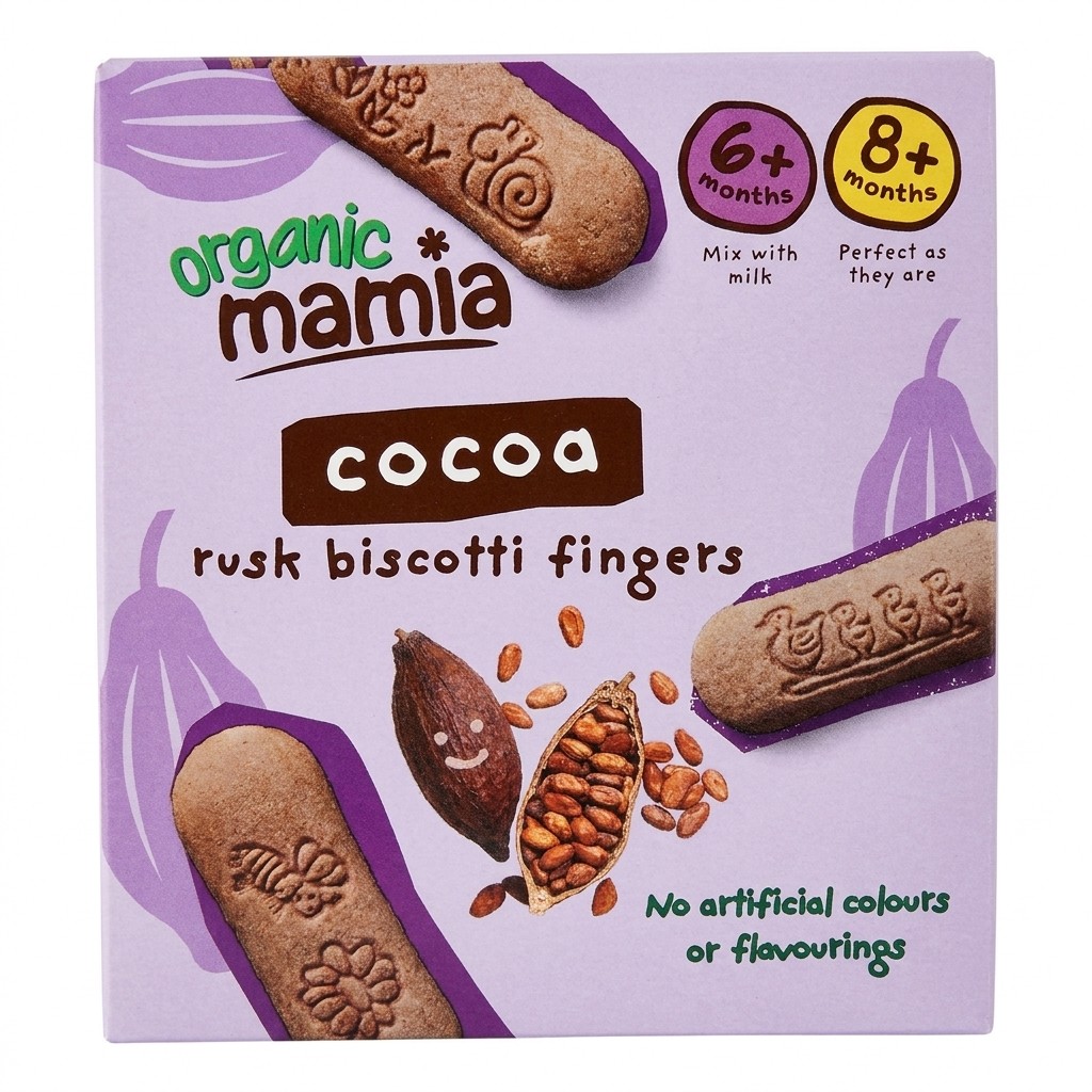 Mamia Cocoa Rusk Biscotti Fingers 100g