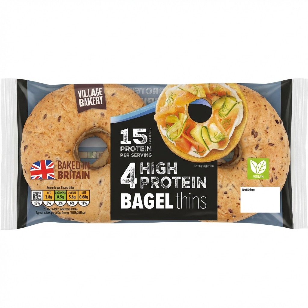 Village Bakery High Protein Bagel Thins 4pcs