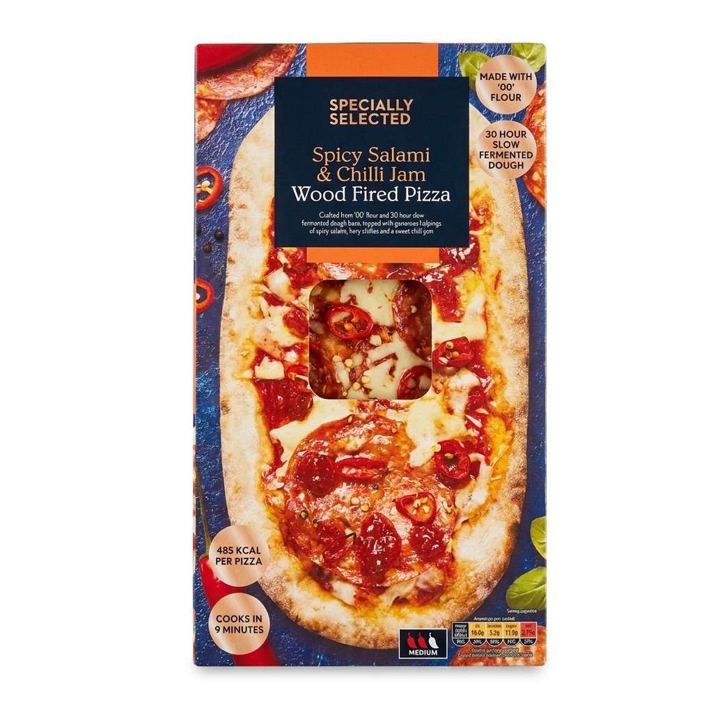 Specially Selected Spicy Salami & Chilli Jam Wood Fired Pizza 206g
