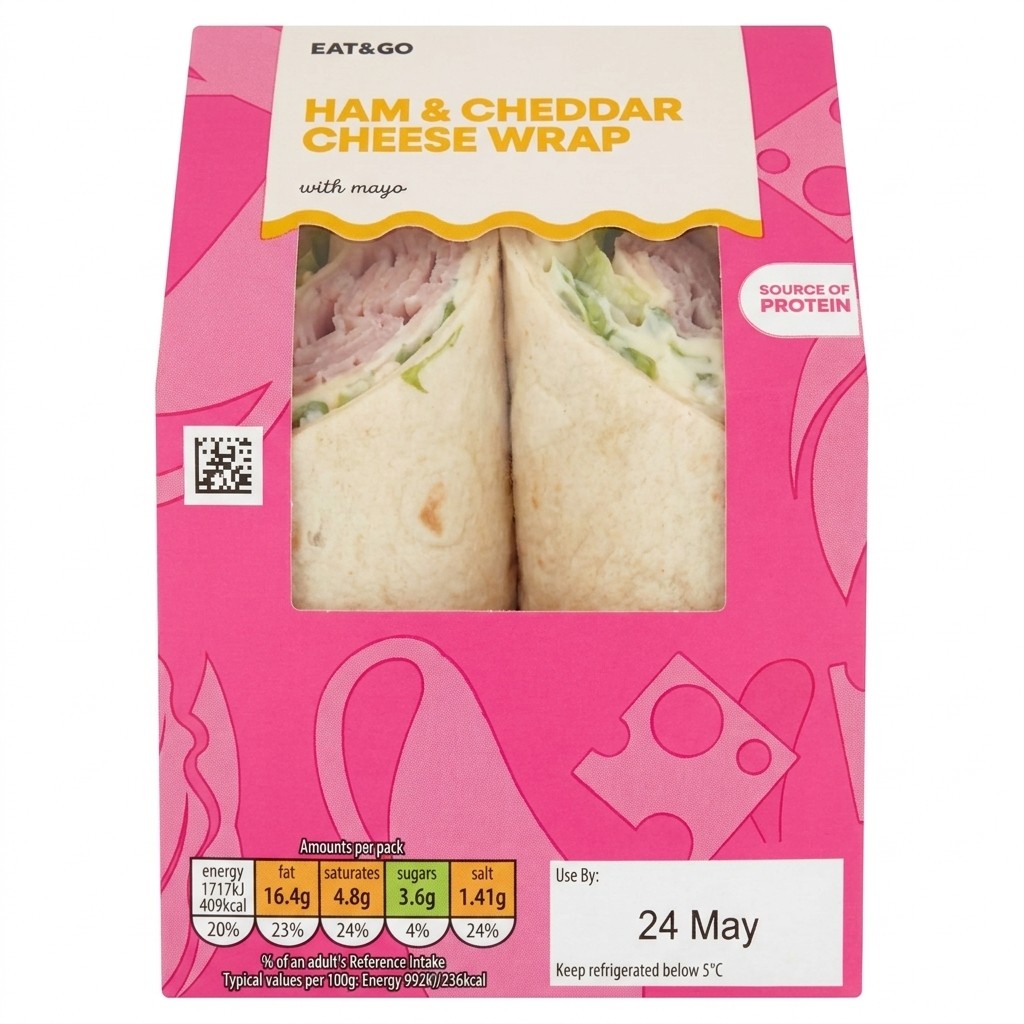 Eat & Go Ham & Cheddar Cheese Wrap 210g