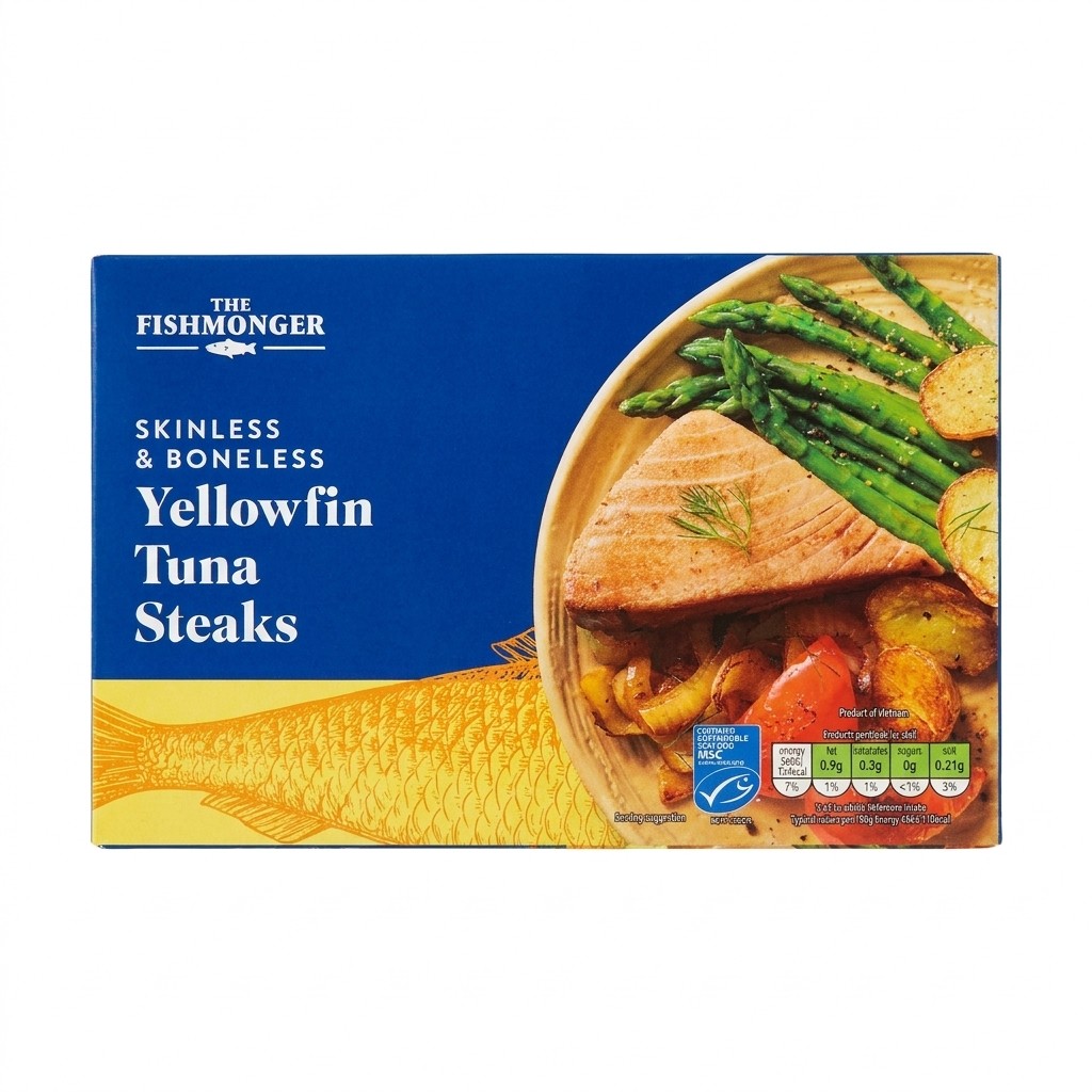 The Fishmonger Skinless & Boneless Yellowfin Tuna Steaks 250g