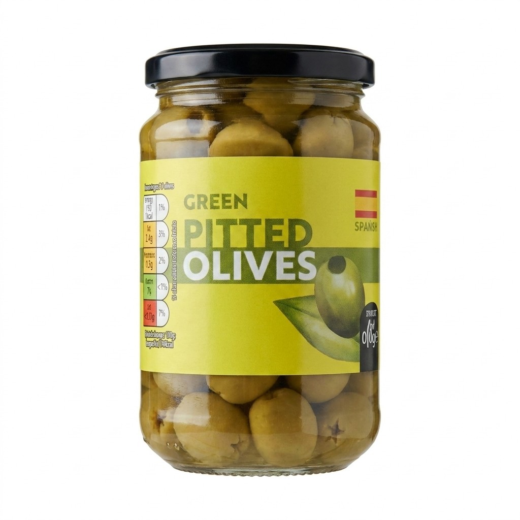 The Deli Green Pitted Olives 320g