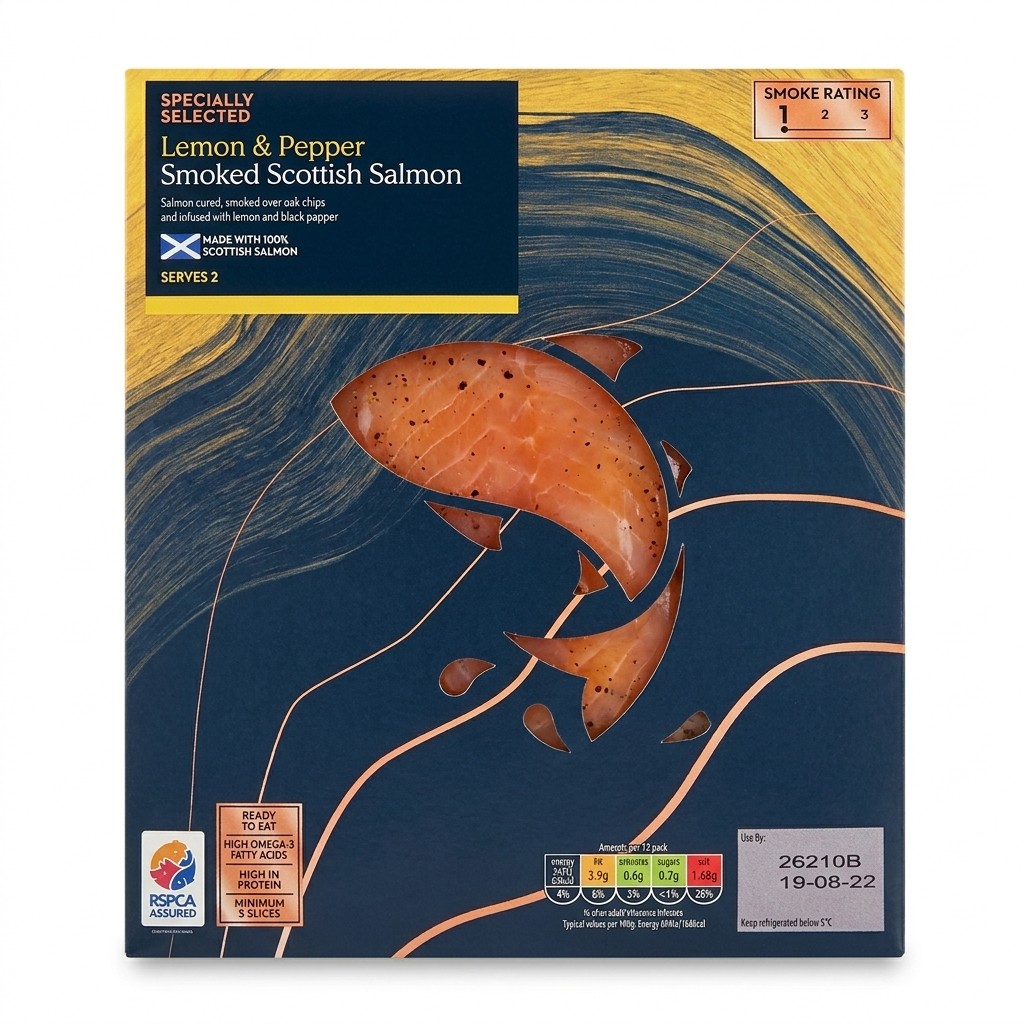 Specially Selected Lemon & Pepper Smoked Scottish Salmon 100g