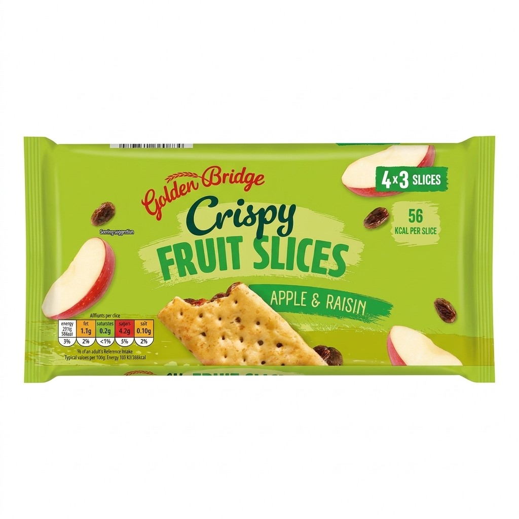 Golden Bridge Crispy Fruit Slices Apple & Raisin 174g