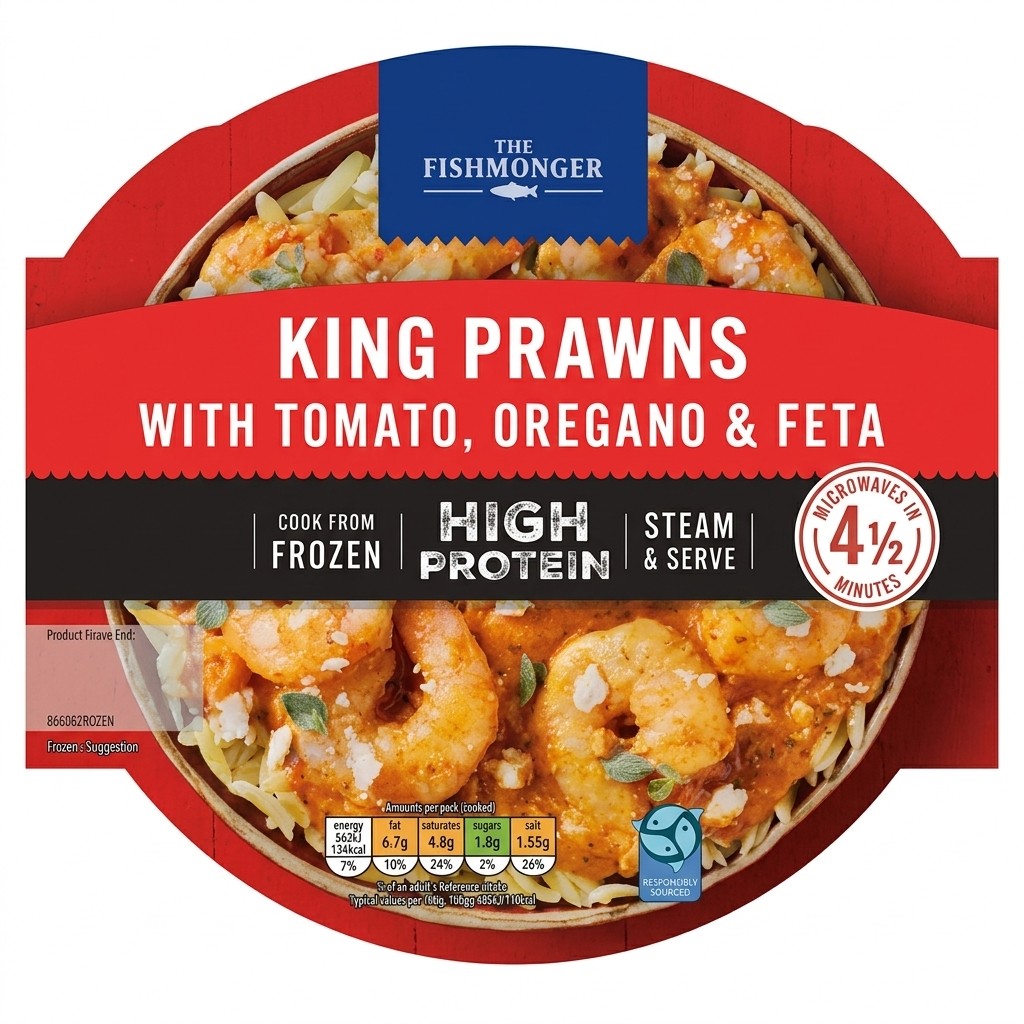 The Fishmonger King Prawns with Tomato, Oregano & Feta 138g
