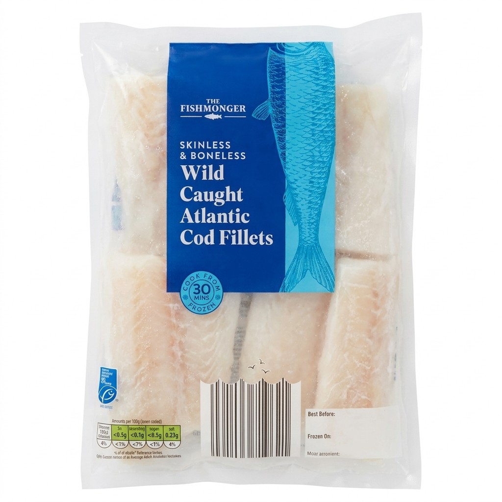 The Fishmonger Wild Caught Atlantic Cod Fillets 360g