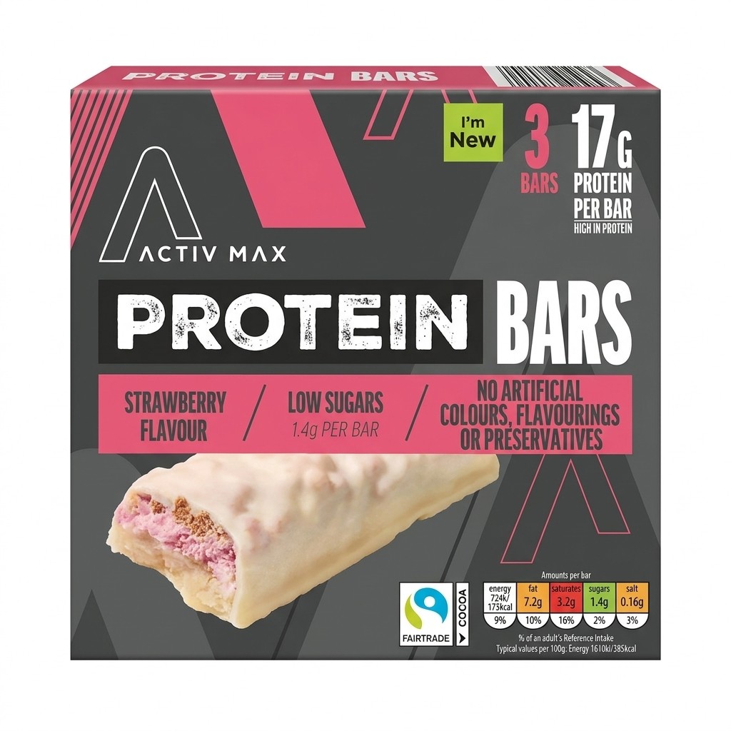 Activ Max Strawberry Protein Bars 135g