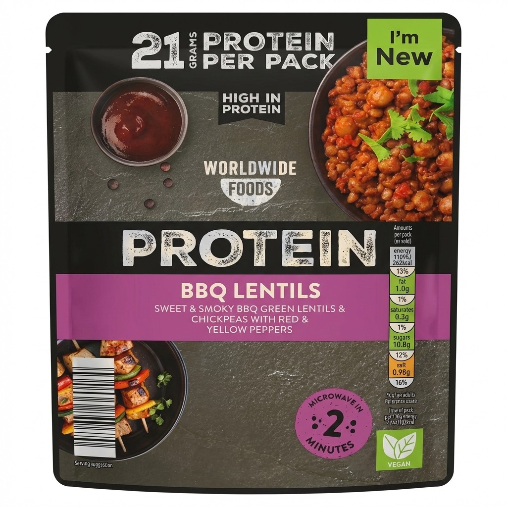 Worldwide Foods Protein BBQ Lentils 250g