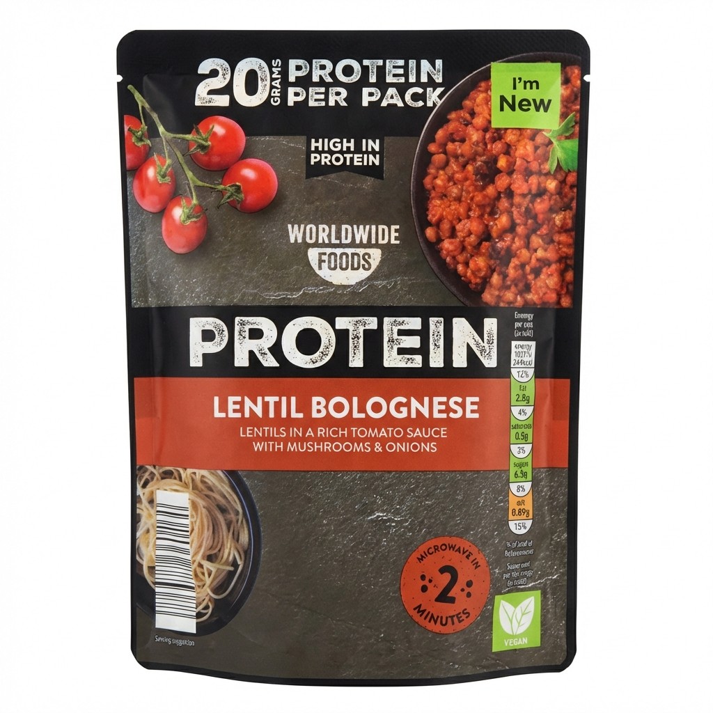Worldwide Foods Protein Lentil Bolognese 250g