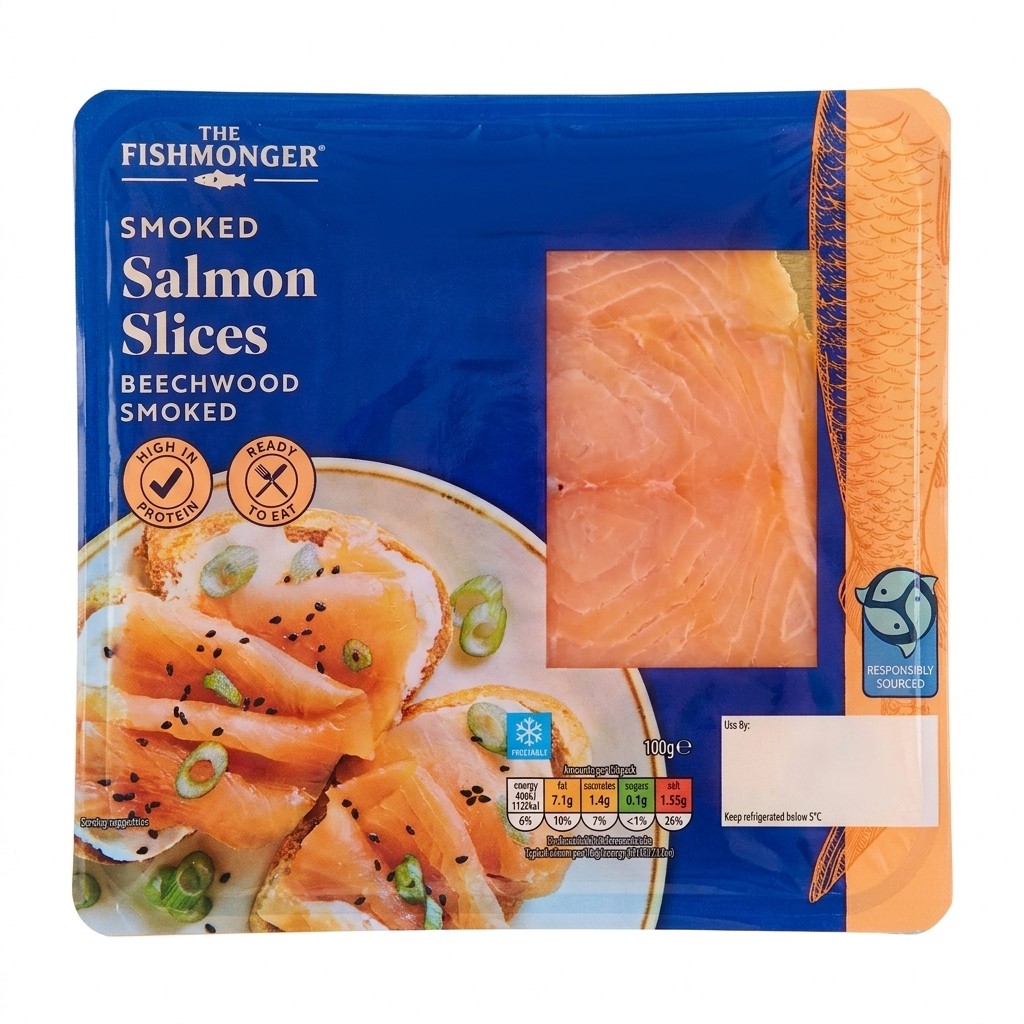 The Fishmonger Smoked Salmon Slices 100g