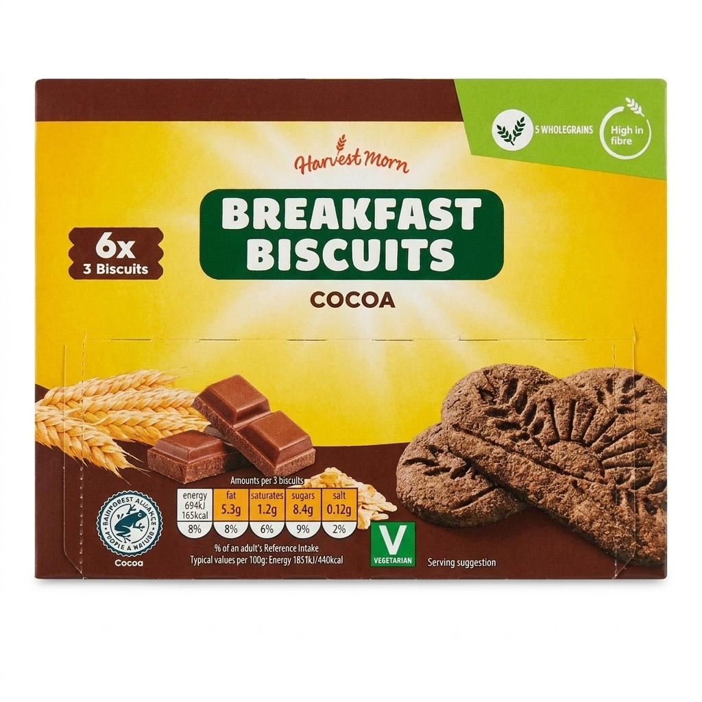 Harvest Morn Breakfast Biscuits Cocoa 225g