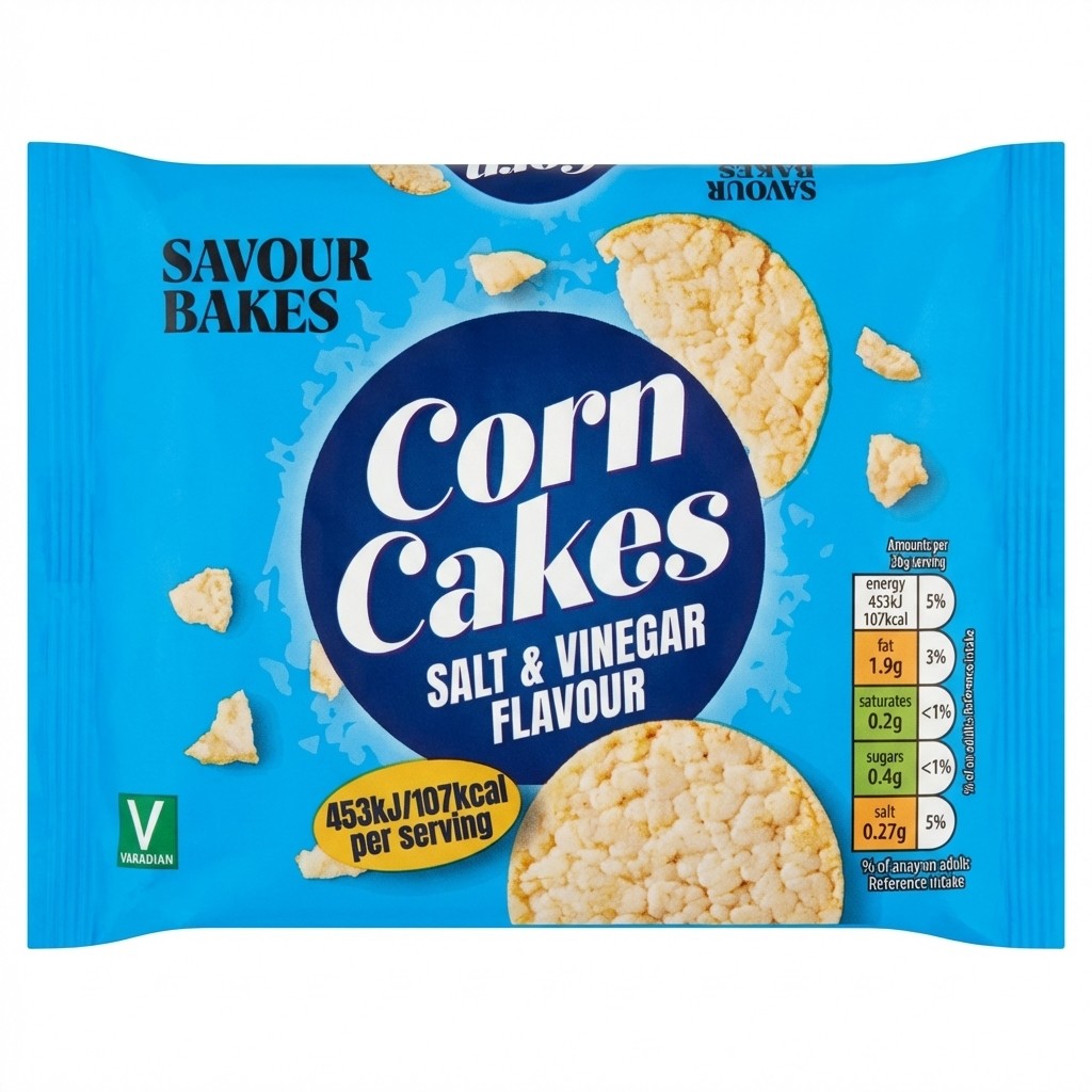 Savour Bakes Corn Cakes Salt & Vinegar Flavour 104g