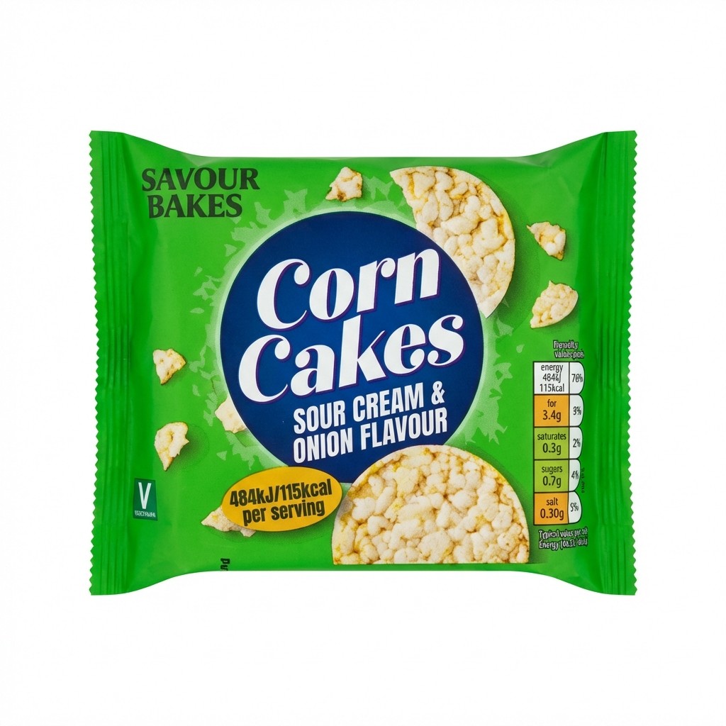 Savour Bakes Corn Cakes Sour Cream & Onion Flavour 104g