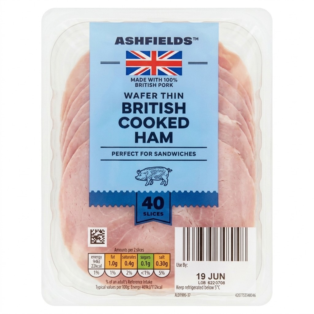 Ashfields Wafer Thin British Cooked Ham 400g