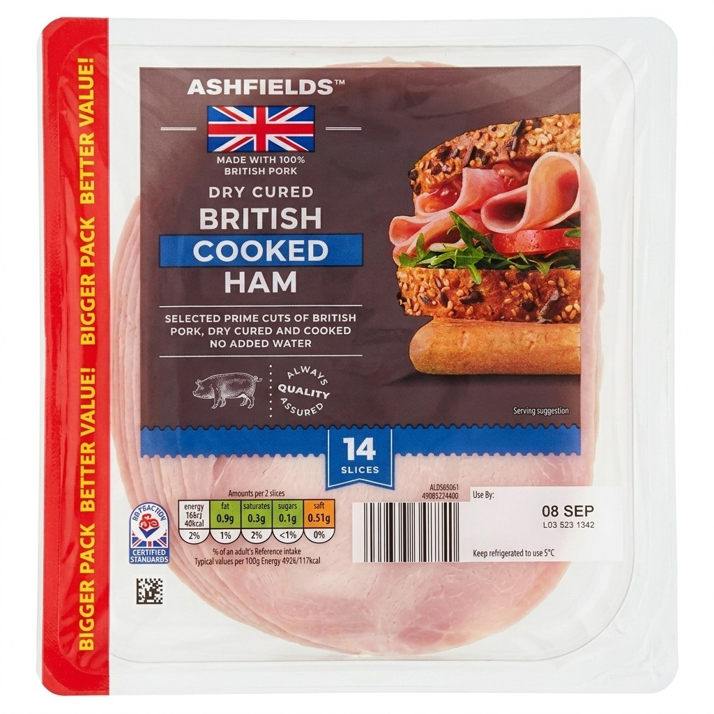 Ashfields British Cooked Ham 240g