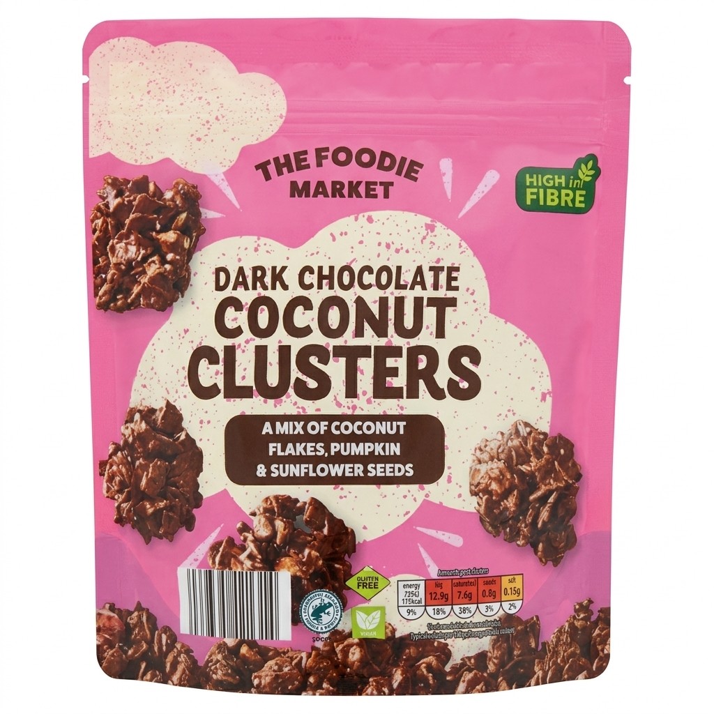 The Foodie Market Dark Chocolate Coconut Clusters 200g