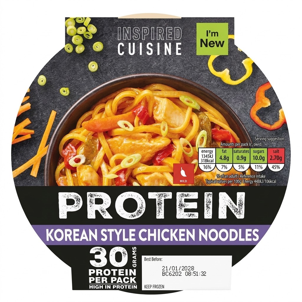 Inspired Cuisine Protein Korean Style Chicken Noodles 350g