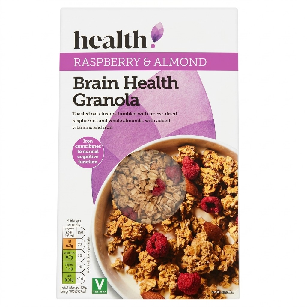 Health Raspberry & Almond Brain Health Granola 400g