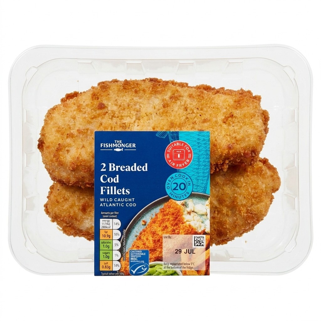 The Fishmonger 2 Breaded Cod Fillets 300g