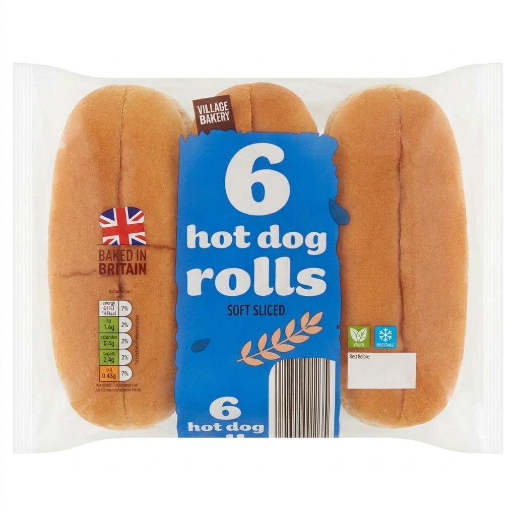 Village Bakery 6 Hot Dog Rolls