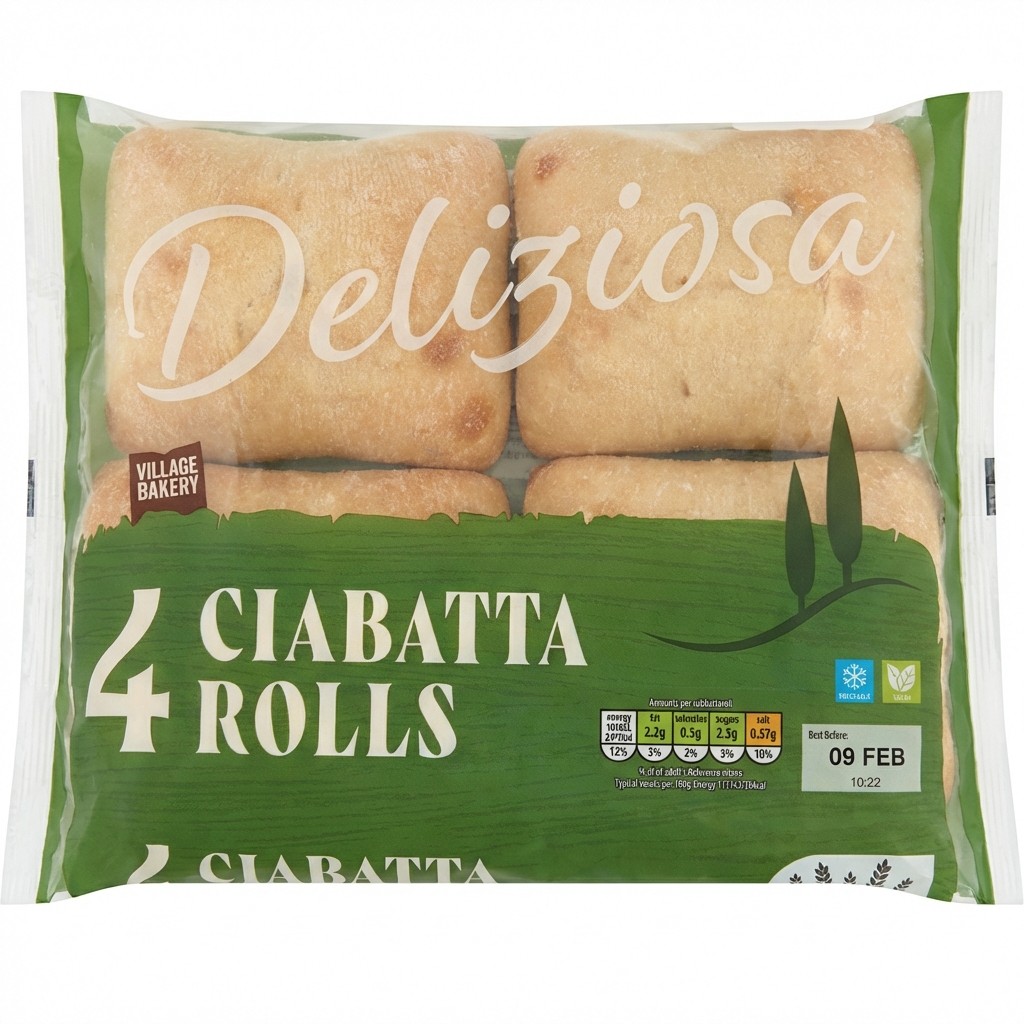 Village Bakery Deliziosa Ciabatta Rolls 4pcs