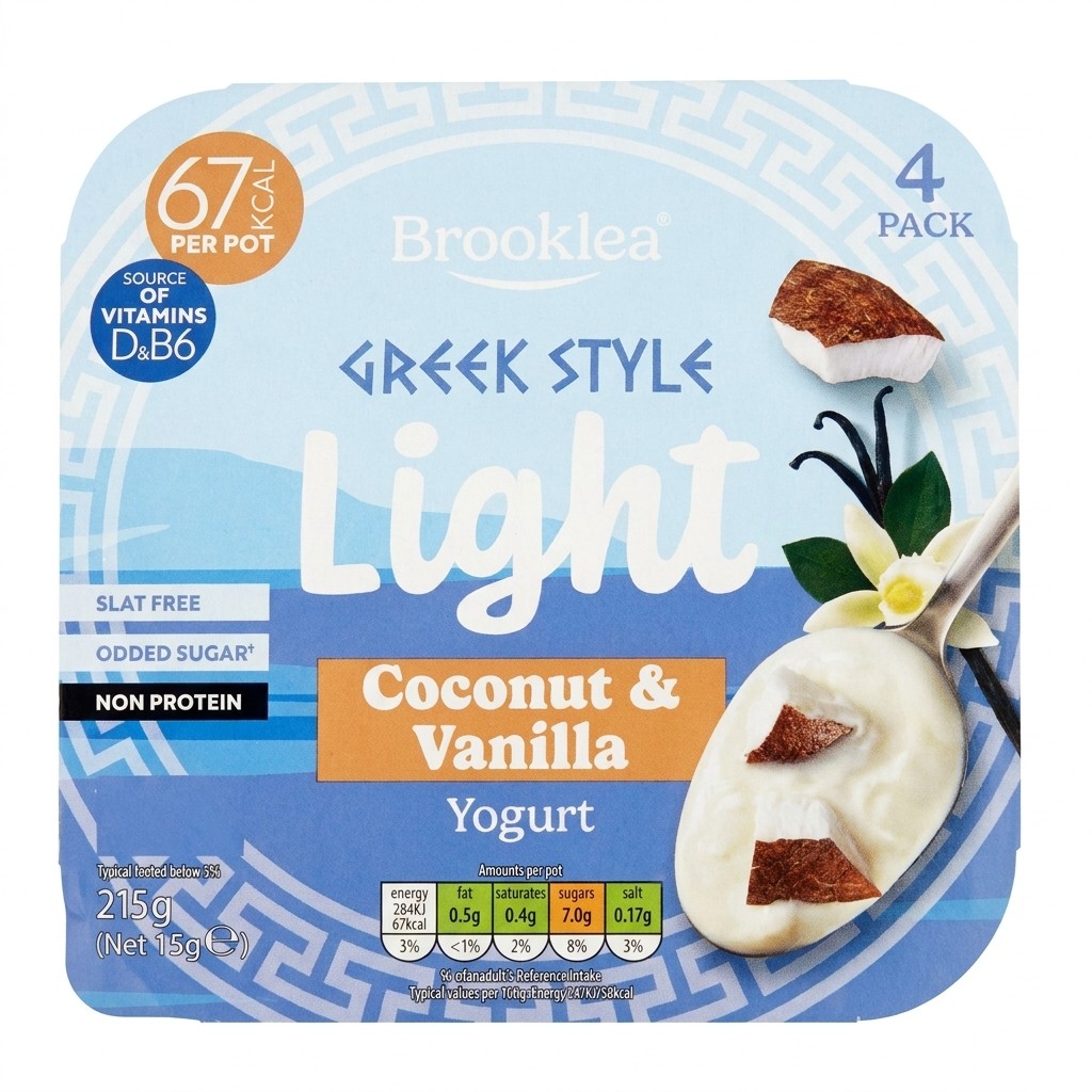 Brooklea Greek Style Light Coconut & Vanilla Yogurt 460g